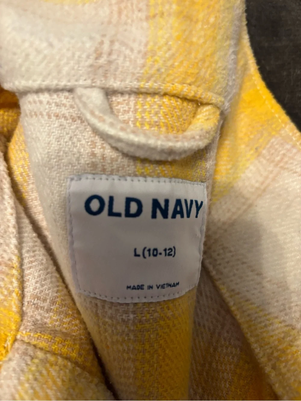 Old Navy Girls Yellow Plaid Shacket Jacket